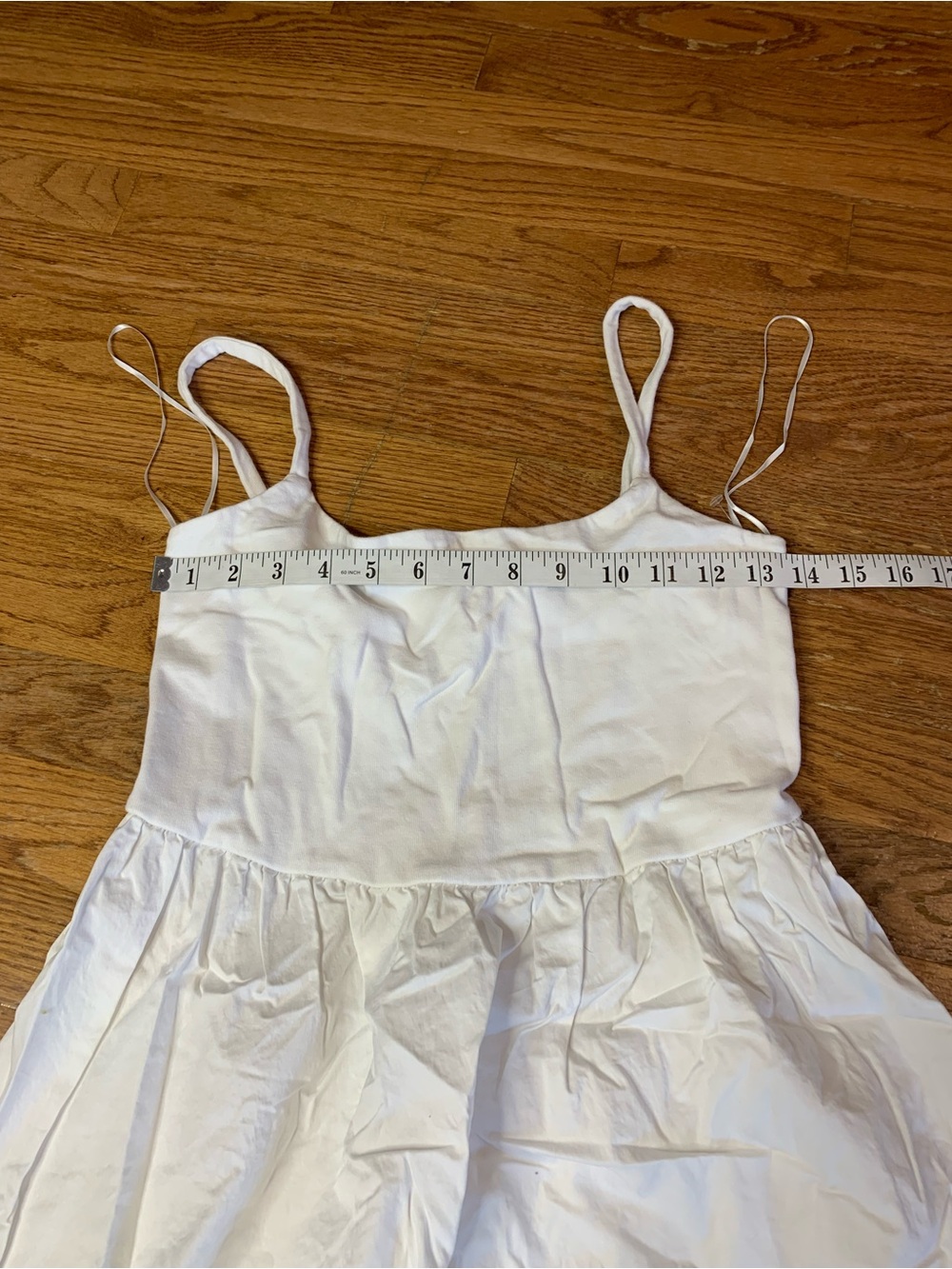 OLD NAVY White Cotton Cami Maxi Dress Empire Waist Size Medium - Picture 6 of 6